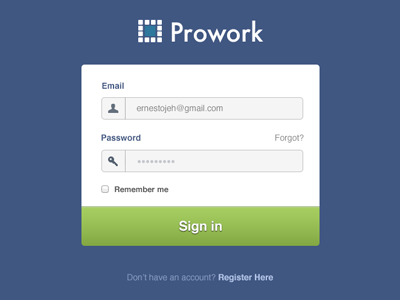 Prowork Login blue green login minimalist prowork signin simple