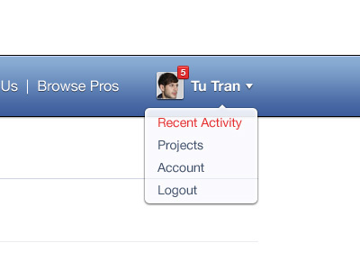 Notifications activity dropdown interface notifications profile ui