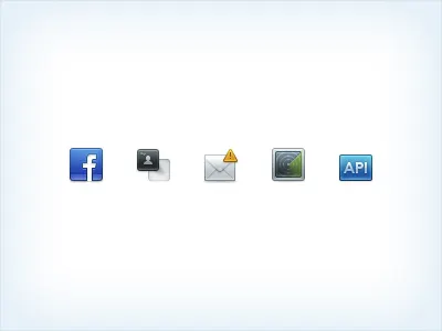 Features icons 32px alert api drag email facebook icons radar social warning