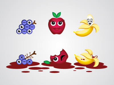 Fruit Sprites anthropomorphism blood fruit gore yum