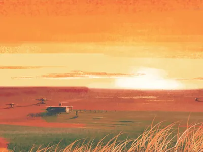 African Sunrise africa farm frame style