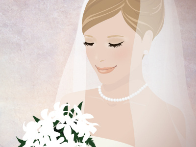 BRIDE bride flower girl illustration wedding