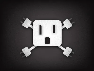 Electrical Outlet Skull-n-Crossbones black jolly roger outlet safety skull and crossbones white