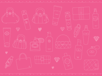 Bags.&.Splahs pattern bags doodle pattern pink splash vector