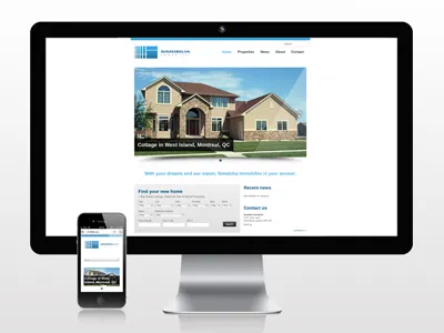Responsive Design WIP for Simobilia (Real Estate) design photoshop real estate responsive wordpress