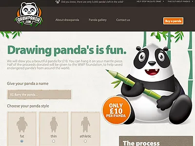 drawpanda bamboo bear brown cool design green neutral orange organic panda ui vibrant web wood