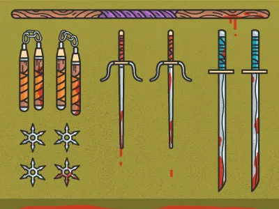 Ninja Turtles design icons illustration marks