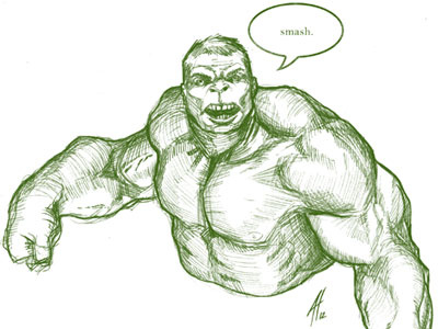 Hulk tiny smash illustration