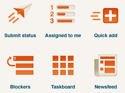 Standup dashboard icons agile app concept dashboard day job icons personal