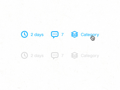 Date, Comment, Category + Paper Texture blue clean hover icons light minimal paper pixel solid texture theme wordpress