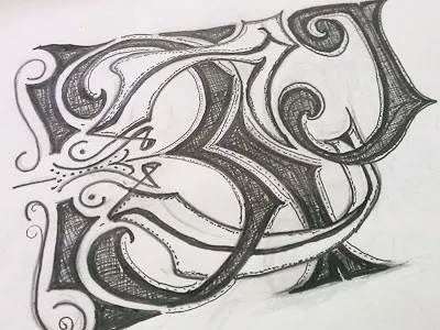 Monogram for Catharsis - rough, pre-vector design illustration letters type type treatment typography