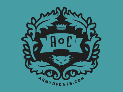 Stamp V2 cats crest design floral stamp