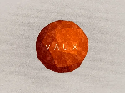 VAUX Identity logo low poly orange polygon vaux