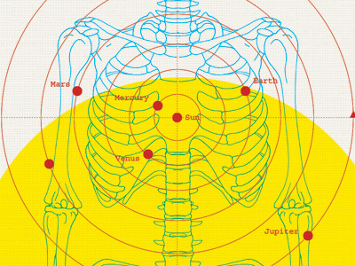 Skeleton Solar System graphic design illustration mike kus