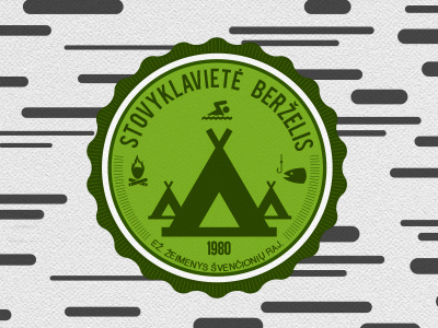 Birch Campsite badge camp illustrator vector vintage