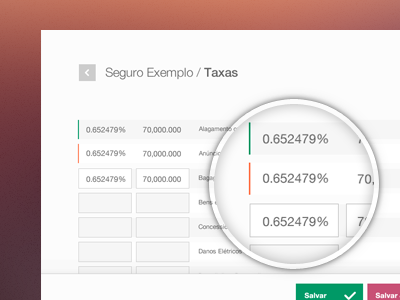 User-friendly Data Tables colors data edited form input insurance quote save status steps tables user friendly ux webapp