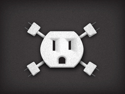 Electrical Outlet Skull-n-Crossbones 2 black jolly roger outlet safety skull and crossbones white