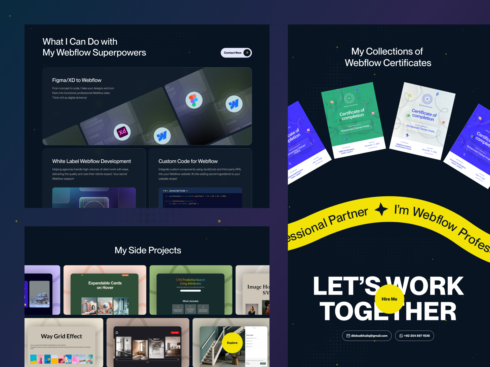 Webflow Personal Portfolio Landing Page Template by RH | Web & Mobile ...