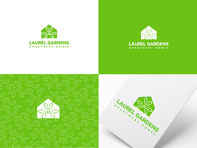 Laurel Gardens Logo Design branding design gardens graphic design graphicsdesign green home green house home home gardens house logo illustration leaf house logo logo design logodesign minimal logo modern logo