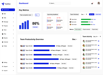 TaskFlow app design ui ux