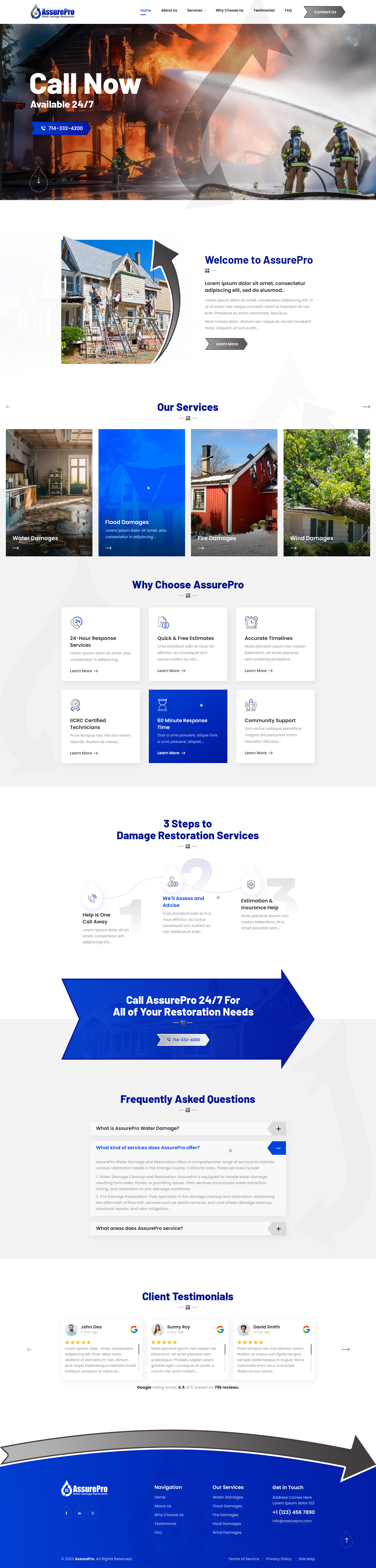 Damage Home Restoration Website Design by fox_webtech on Dribbble