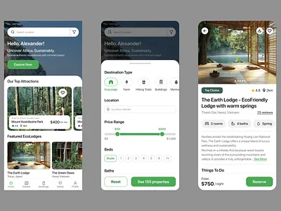 Tourism Mobile App app design figma mobile ui ui ux design user interface