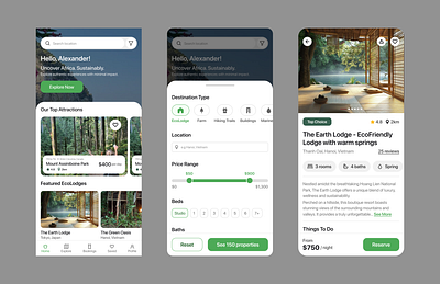 Tourism Mobile App app design figma mobile ui ui ux design user interface