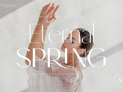 Eternal Spring Elegant Sans Family calligraphy font classy font display font elegant font elegant sans family family sans fashion font font family ligature font logo font minimalist font modern font modern sans sans social media variable font variable sans website wedding font