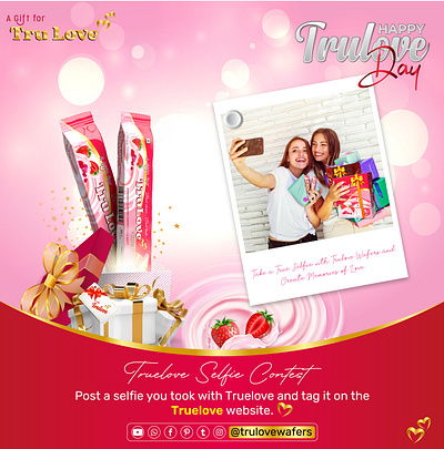 Selfie contest poster contest gift graphic design trulove wafers