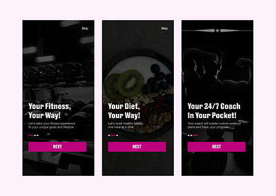 Fitness Mobile Onboarding app design figma mobile ui user interface