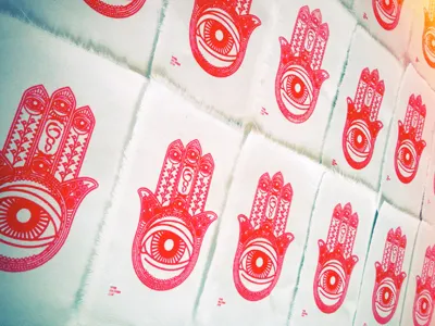 Hamsa illustration logo mark