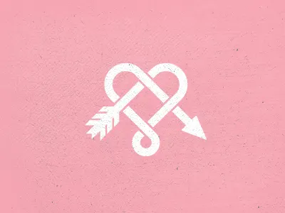 Single Heart Shot arrow cupid design graphic heart icon logo love