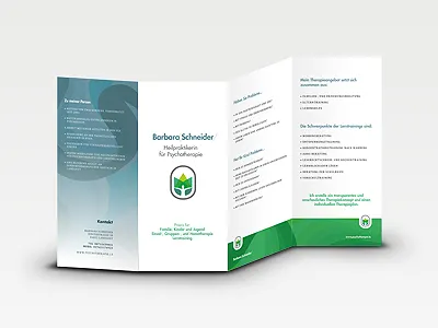 Flyer blue flyer fold green print psychotherapy