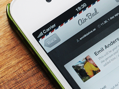 Air Bud - Concept air app apple application black bud email ios mail white