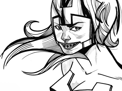 A Super A Day 92 - Black + White character design comic illustration portraits