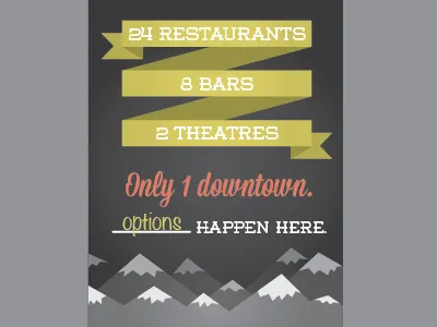 Downtown GJ Poster banner co colorado downtown gj grand junction mountains whimsical