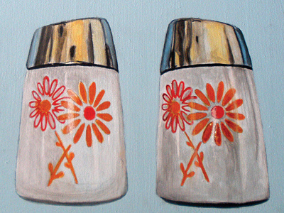 Vintage Salt & Pepper Shakers acrylic kitchen painting retro vintage