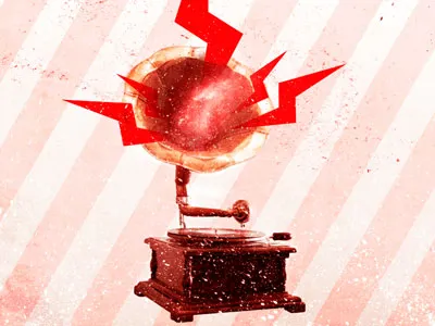 Project Preview - Gramophone gramophone illustration player poster project record red texture vinyl