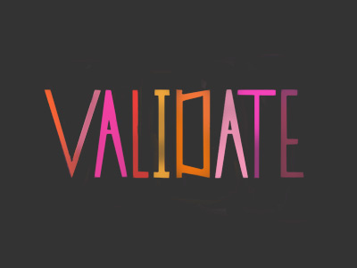 Validate colorful hand rendered typography