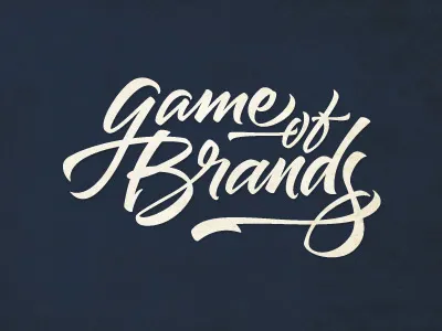 Game of brands brands brushpen calligraphy game lettering vector