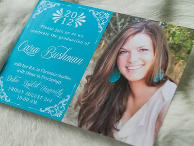 Graduation Announcement graduation announcement turquoise