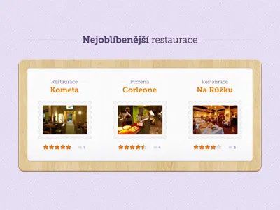 The most favourite restaurants catalogue comments rating restaurant texture thumbnail web page website wood