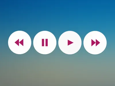 Play button clean html5 music play ui white