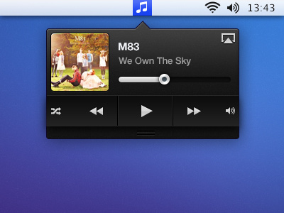 Music Widget airplay design ios itunes m83 mac music music player player ui ui design ux widget