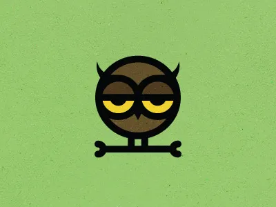 Owl animal bird body branch design eye face forest head illustration logo mark nature owl round shape unused vector