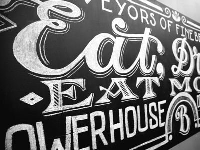 Blanche Chalkboard Mural - Final chalk lettering hand drawn lettering