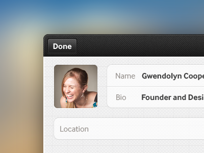 Bio Modal ios modal popover profile
