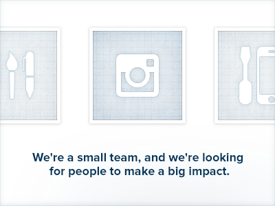 Instagram is Hiring! blue glyphs icons instagram light proximanova