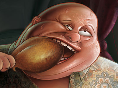 Glutton eat glutton illustration train