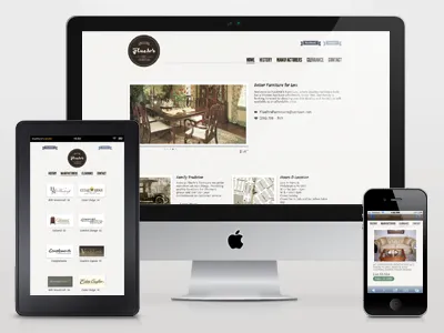 It's done! Fluehr's Furniture is live. furniture imac iphone kindle mobile responsive store web